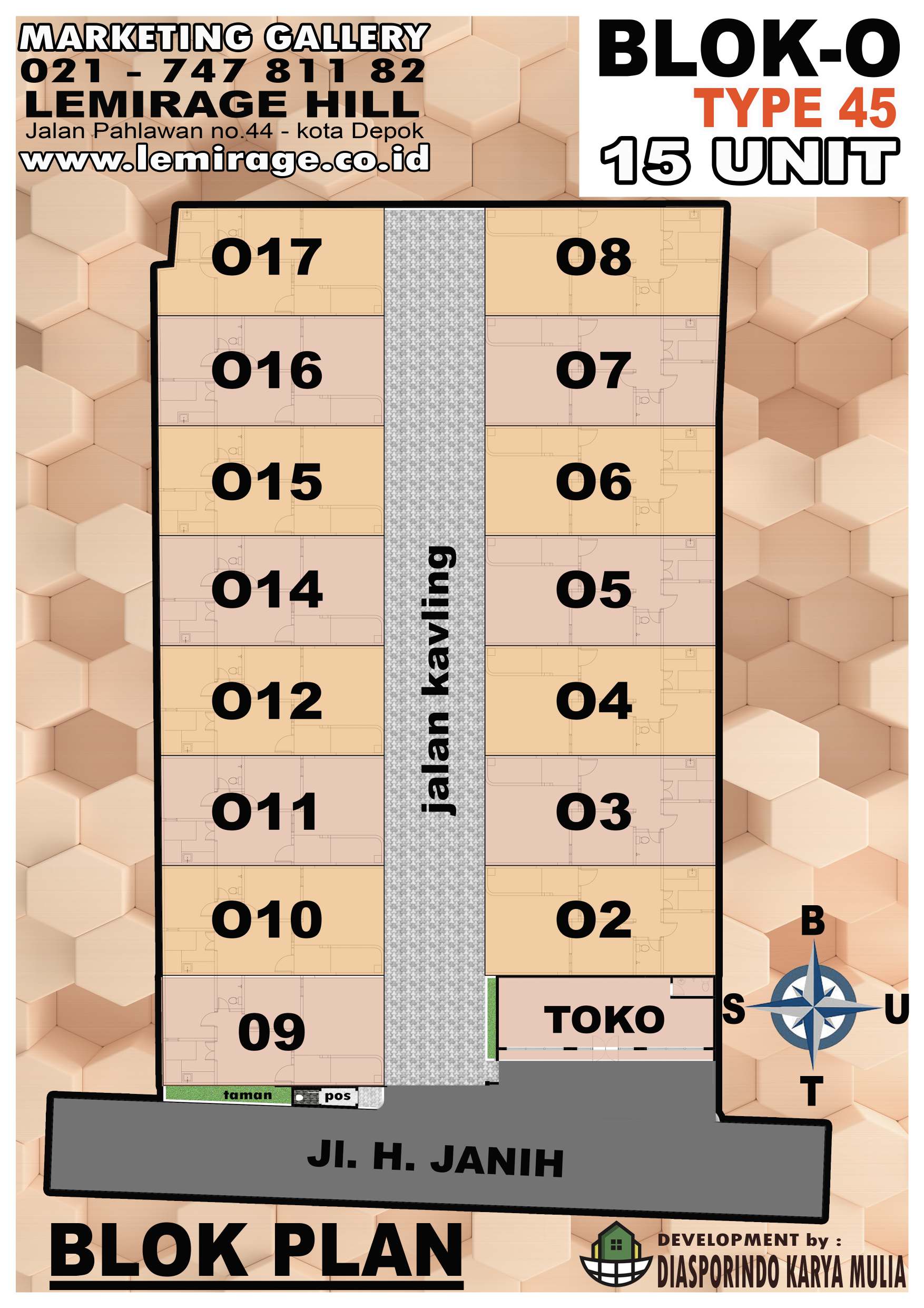 Bird's-eye view of a modern stylish housing community with green landscaping and cars parked on the street